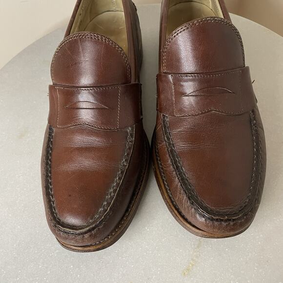 VTG Frye Brown Leather Penny Loafers Dress Shoes Men Sz 8.5 M Preppy Heritage main image 8